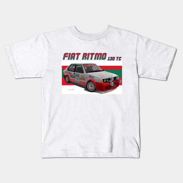 Abarth Fiat Ritmo 130 TC Kids T-Shirt by PjesusArt